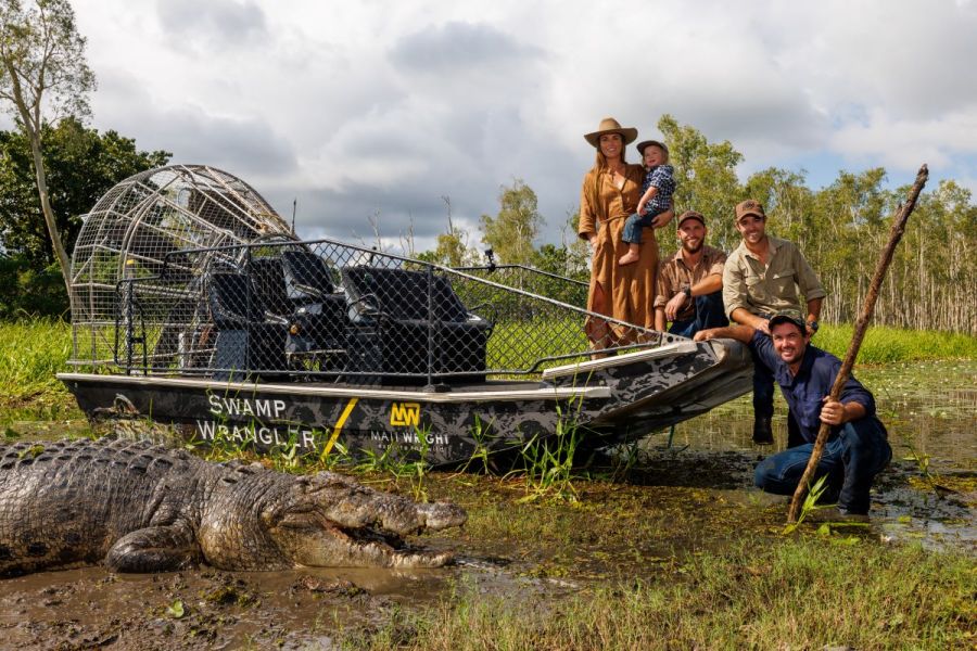 matt wright and crew on set of wild croc territory