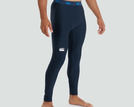 Man's lower torso, wearing Canterbury Thermoreg compression tights