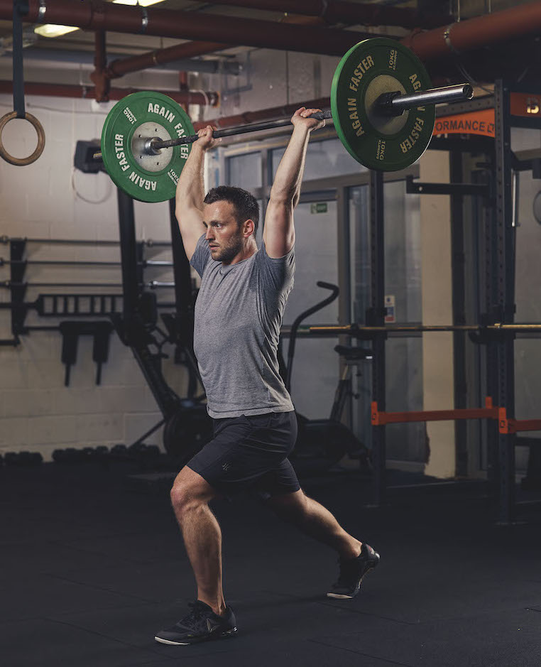 Man demonstrating the Barbell Clean and Jerk 4