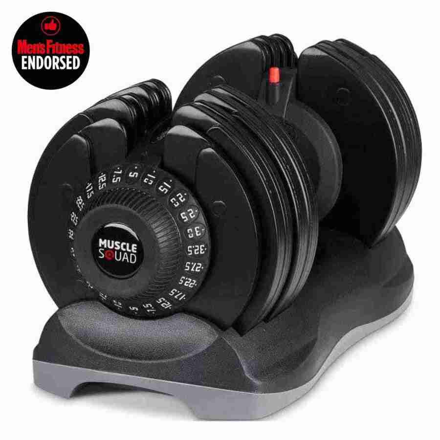 Pair of MuscleSquad adjustable dumbbells