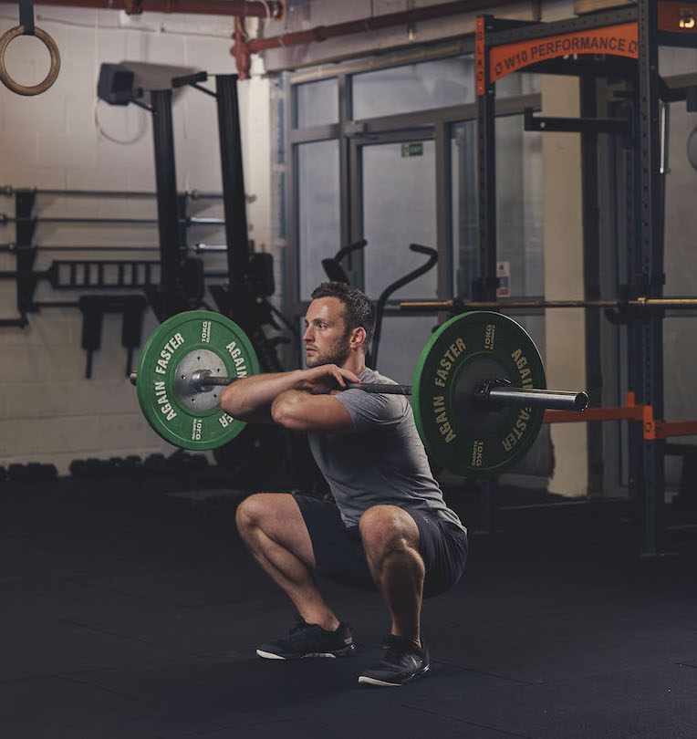 Man demonstrating a Barbell Front Squat
