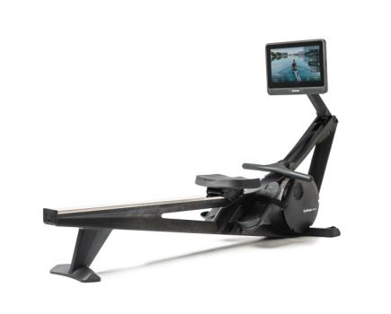 Product shot of a Hydrow Wave rowing machine