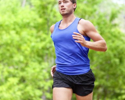 Man running outdoors in 3in shorts