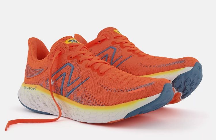 Pail of orange New Balance Fresh Foam X 1080 v12 gym shoes