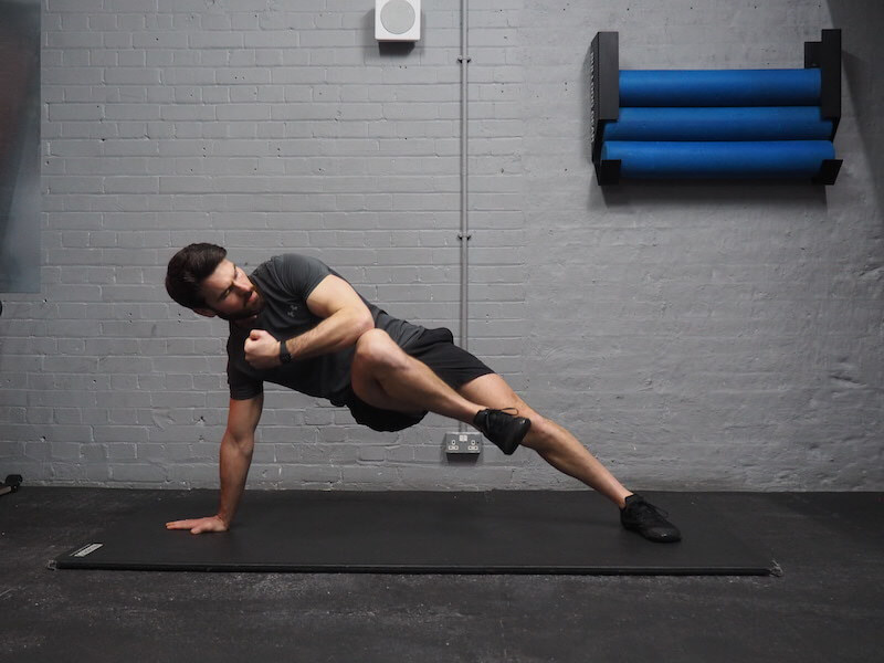 high side plank knee to elbow