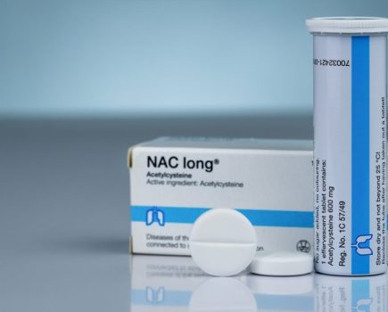 A box on NAC supplements and tube of effervescent tablets